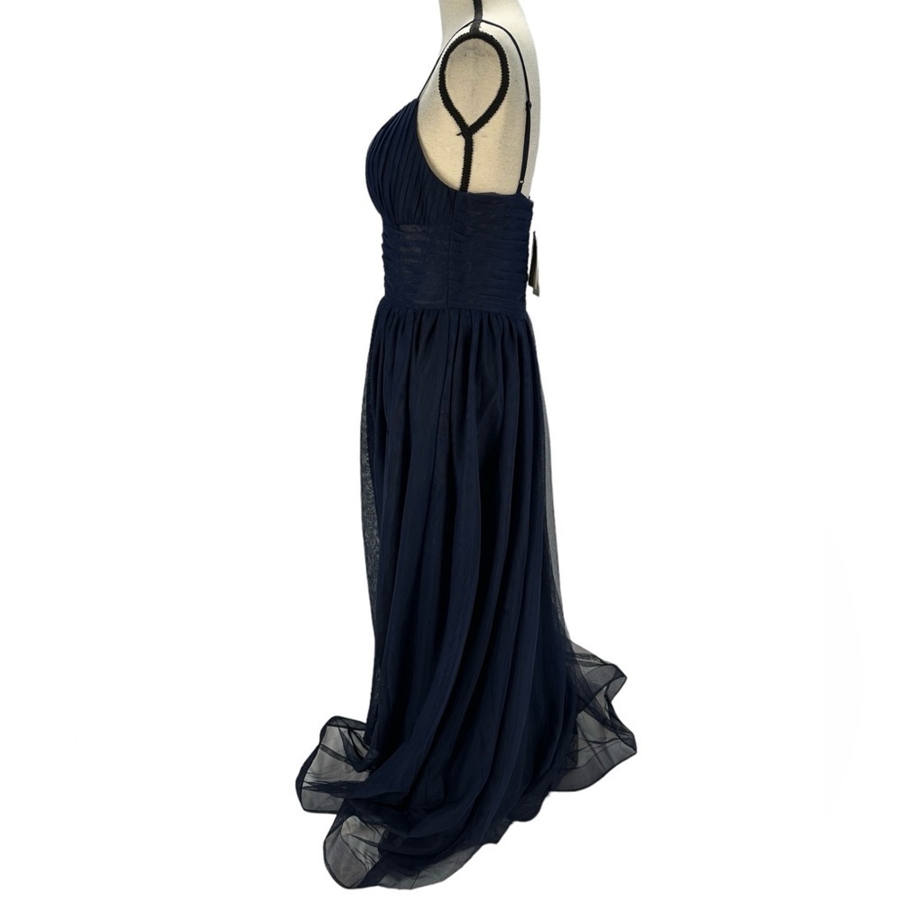 Speechless Sleeveless Mesh Padded Bust Evening Gown - Navy Blue - size 9 - Picture 5 of 12